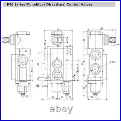 1 BANK Hydraulic Directional Control Valve 11gpm 40L Double Acting Cylinder 1DA