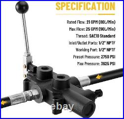 1 Spool 25GPM Hydraulic Log Splitter Directional Control Valve, 3625 PSI (1/2)