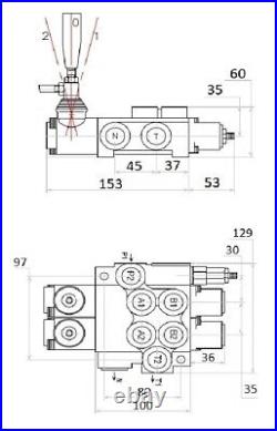 1 x FLOATING spool 2 Bank Hydraulic Directional Control Valve 11gpm 40L