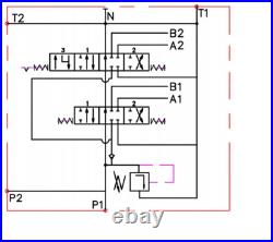 1x FLOATING 2 Bank Hydraulic Directional Control Valves 80L 21 gpm Double Acting 1x FLOATING 2 Bank Hydraulic Directional Control Valves 80L 21 gpm Double Acting