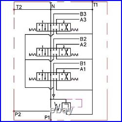 1x FLOATING 3 BANK Hydraulic Directional Control Valve JOYSTICK 11gpm 40L 3 xDA