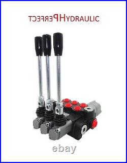 1x FLOATING 3 Bank Hydraulic Directional Control Valves 80L 21 gpm Double Acting