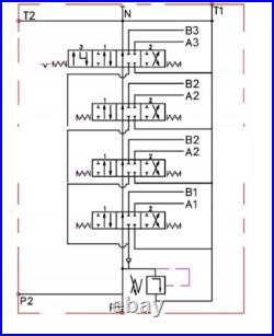 1x FLOATING 4 Bank Hydraulic Directional Control Valves 80L 21 gpm Double ex 1x FLOATING 4 Bank Hydraulic Directional Control Valves 80L 21 gpm Double ex