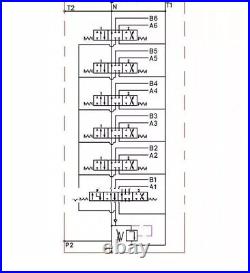 1x FLOATING 6 Bank Hydraulic Directional Control Valves 5xDA Double 40L 11gpm ex 1x FLOATING 6 Bank Hydraulic Directional Control Valves 5xDA Double 40L 11gpm ex