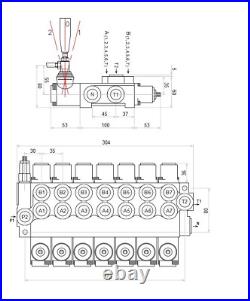 1x FLOATING 7 Bank Hydraulic Directional Control Valves 6x DA Double 40L 11 gpm