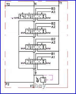 1x FLOATING spool 4 Bank Hydraulic Directional Control Valve 11gpm 40L 3x DA