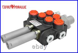 1x Floating 2 Bank Hydraulic Directional Control Valve 11gpm 40L cable kit