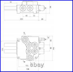 1x Floating 2 Bank Hydraulic Directional Control Valve 21gpm 80L cable kit ex