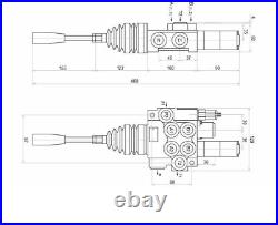 1x Single 2 Bank Hydraulic Directional Control Valves JOYSTICK 1x DA 40L 11gpm