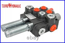 1x Single Acting 2 Bank Hydraulic Directional Control Valve 11gpm 40L cable kit