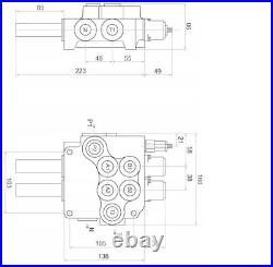 1x Single Acting 2 BankHydraulic Directional Control Valve 21gpm 80L cable kit