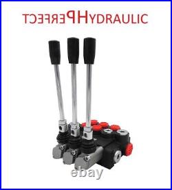 1x Single Acting 3 Bank Hydraulic Directional Control Valve 11gpm 40L 2x DA ex