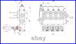 1x Single Acting 4 Bank Hydraulic Directional Control Valve 11gpm 40L 3x DA ex 1x Single Acting 4 Bank Hydraulic Directional Control Valve 11gpm 40L 3x DA ex