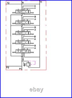 1x Single Acting 5 Bank Hydraulic Directional Control Valve 11gpm 40L 4x DA