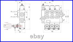 1x for Hydraulic Motors 3 Bank Hydraulic Directional Control Valve 11gpm 40L ex 1x for Hydraulic Motors 3 Bank Hydraulic Directional Control Valve 11gpm 40L ex