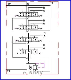 1x for Hydraulic Motors 4 Bank Hydraulic Directional Control Valve 11gpm 40L DA