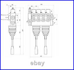 1xFLOATING 4 BANK Hydraulic Directional Control Valve 2xJOYSTICK 11gpm 40L DA ex