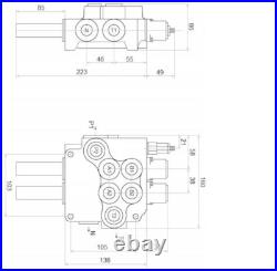 1xSingle Acting 2 BankHydraulic Directional Control Valve 21gpm 80L cable kit ex 1xSingle Acting 2 BankHydraulic Directional Control Valve 21gpm 80L cable kit ex