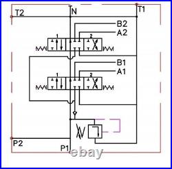 2 Bank Hydraulic Directional Control Valve 11gpm 40L cable kit 2x DA ex