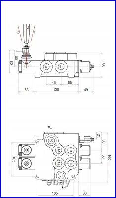 2 Bank Hydraulic Directional Control Valve 21gpm 80L Double Acting Cylinder DA