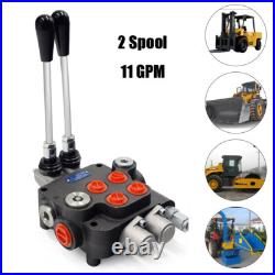 2 Spool Hydraulic Directional Control Valve 11GPM Adjustable for Tractors Loader 2 Spool Hydraulic Directional Control Valve 11GPM Adjustable for Tractors Loader