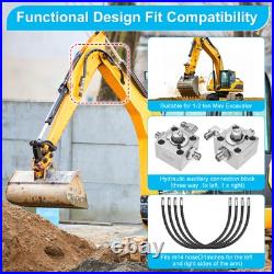 2 Three-Way Diverter Valves Excavator for Chinese Excavator with Flexible Hoses