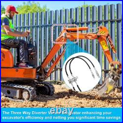 2 Three-Way Diverter Valves Excavator for Chinese Excavator with Flexible Hoses
