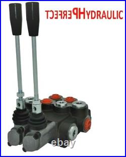 2 x Single Acting 2 BANK Hydraulic Directional Control Valve 11gpm 40L 2x SA