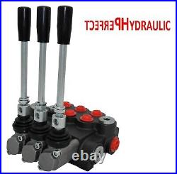 2 x Single Acting 3 Bank Hydraulic Directional Control Valve 11gpm 40L 2x SA