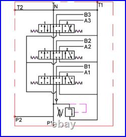 2 x Single Acting 3 Bank Hydraulic Directional Control Valve 11gpm 40L 2x SA ex 2 x Single Acting 3 Bank Hydraulic Directional Control Valve 11gpm 40L 2x SA ex