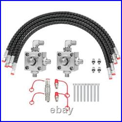 2Pcs 3 Way Hydraulic Diverter Valve Kit for 1-2T Mini Excavator with 31 Hose