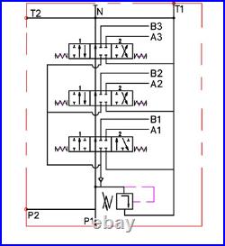 3 BANK Hydraulic Directional Control Valve 21gpm 80L 1xSingle 2xDouble Acting ex 3 BANK Hydraulic Directional Control Valve 21gpm 80L 1xSingle 2xDouble Acting ex