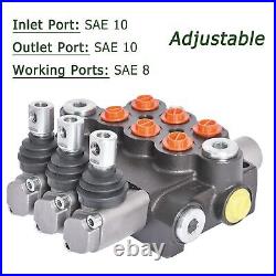 3 Spool 13 GPM Hydraulic Directional Control Valve, 3600 PSI SAE Ports Double