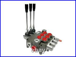 3 Spool Hydraulic Directional Control Valve Open Center 21 GPM 3600 PSI NEW