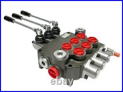 3 Spool Hydraulic Directional Control Valve Open Center 21 GPM 3600 PSI NEW