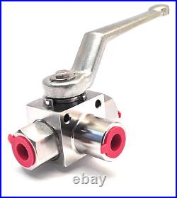 3 Way Stainless Steel Hydraulic Ball Valves'T' or'L' Ported 1/4 3/4 BSP