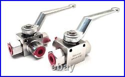 3 Way Stainless Steel Hydraulic Ball Valves'T' or'L' Ported 1/4 3/4 BSP