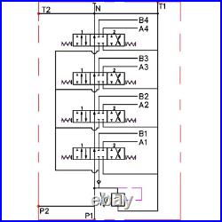 4 BANK Hydraulic Directional Control Valve 2x JOYSTICK 11gpm 40L 4xDA ex