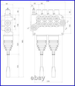 4 BANK Hydraulic Directional Control Valve 2x JOYSTICK 21gpm 80L 4x DA Double 4 BANK Hydraulic Directional Control Valve 2x JOYSTICK 21gpm 80L 4x DA Double