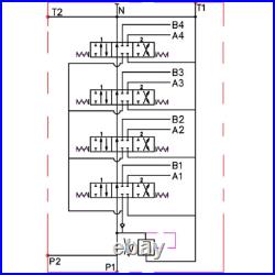 4 BANK Hydraulic Directional Control Valve 2x JOYSTICK 21gpm 80L 4x DA Double 4 BANK Hydraulic Directional Control Valve 2x JOYSTICK 21gpm 80L 4x DA Double