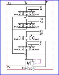 4 BANK Hydraulic Directional Valve JOYSTICK 11gpm 40L 1x Single 3x double acting 4 BANK Hydraulic Directional Valve JOYSTICK 11gpm 40L 1x Single 3x double acting
