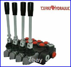 4 Spool Hydraulic Directional Control Valve 11gpm 40L 2x Single 2x Double Acting