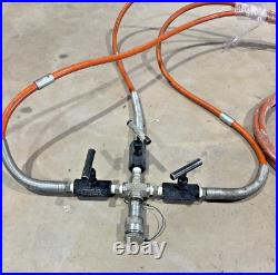 4 Way 10,000 PSI Hydraulic Manifold C/W 3 X Power Team 9575 Valves & 3 Mtrs Hose