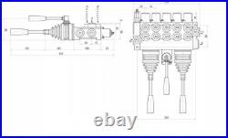 5 BANK Hydraulic Directional Control Valve 2x JOYSTICK 11gpm 40L 5x Double ex 5 BANK Hydraulic Directional Control Valve 2x JOYSTICK 11gpm 40L 5x Double ex