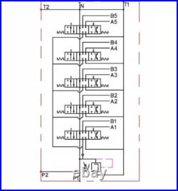5 BANK Hydraulic Directional Control Valve 2x JOYSTICK 11gpm 40L 5x Double ex 5 BANK Hydraulic Directional Control Valve 2x JOYSTICK 11gpm 40L 5x Double ex