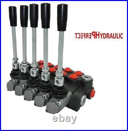 5 Bank Hydraulic Directional Control Valve 11gpm 40L Double Acting Cylinder DA