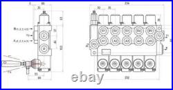 5 Spool Hydraulic Directional Control Valve 11gpm 40L Double Acting Cylinder DA