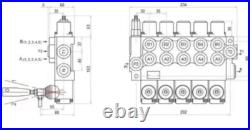 5 Spool Hydraulic Directional Control Valve 11gpm 40L Double Acting Cylinder DA