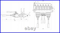 6 BANK Hydraulic Directional Control Valve 2xJOYSTICK 11gpm 40L 6xDA ex 6 BANK Hydraulic Directional Control Valve 2xJOYSTICK 11gpm 40L 6xDA ex