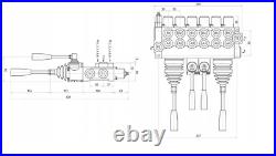 6 BANK Hydraulic Directional Valve 2x JOYSTICK 11gpm 40L 5x DA 1x Floating ex